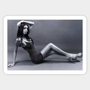 Glamorous latin lady monochrome toned Sticker